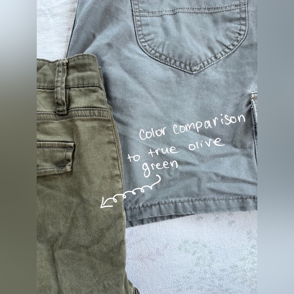 Rider’s High Waisted Cargo Shorts on Olive Green - Picture 12 of 12